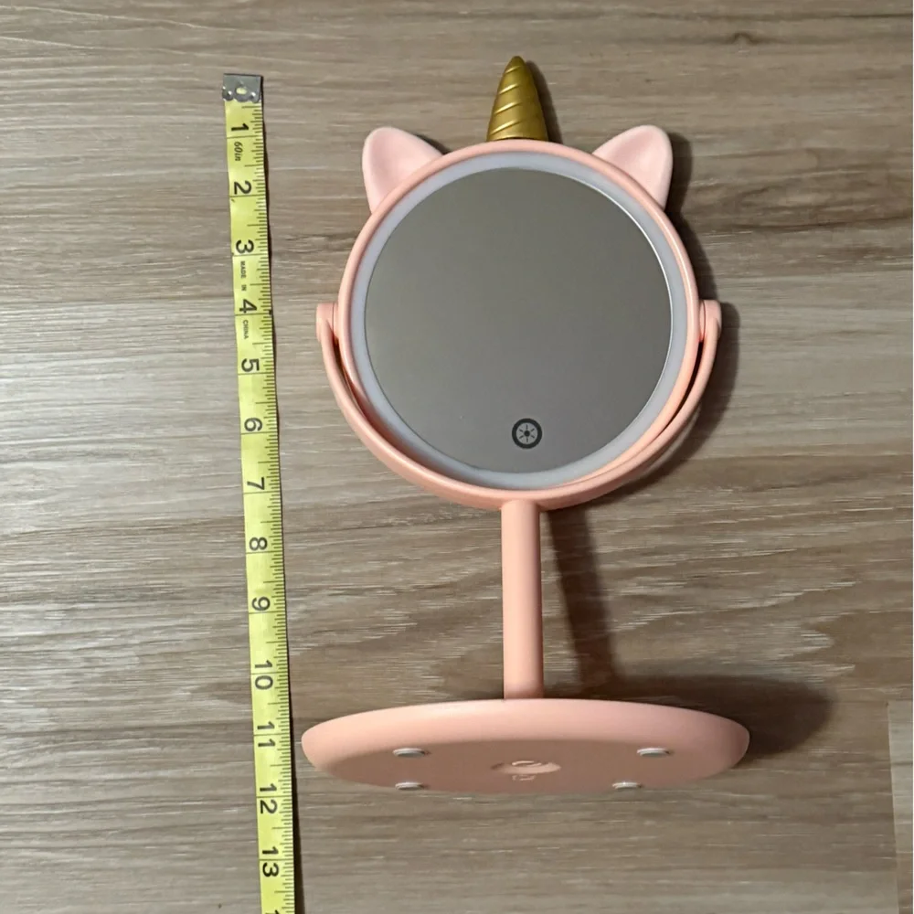 Pink Lighted Unicorn Mirror with Jewelry Tray